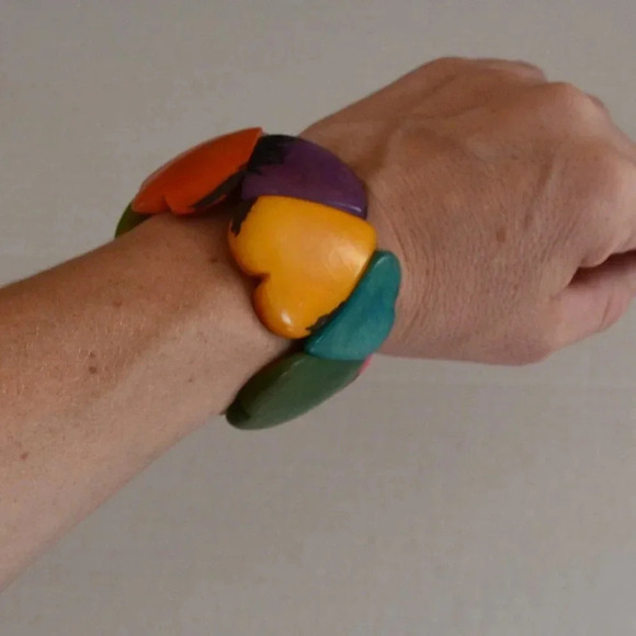 Rainbow Hearts  Bracelet - Picture 3 of 3